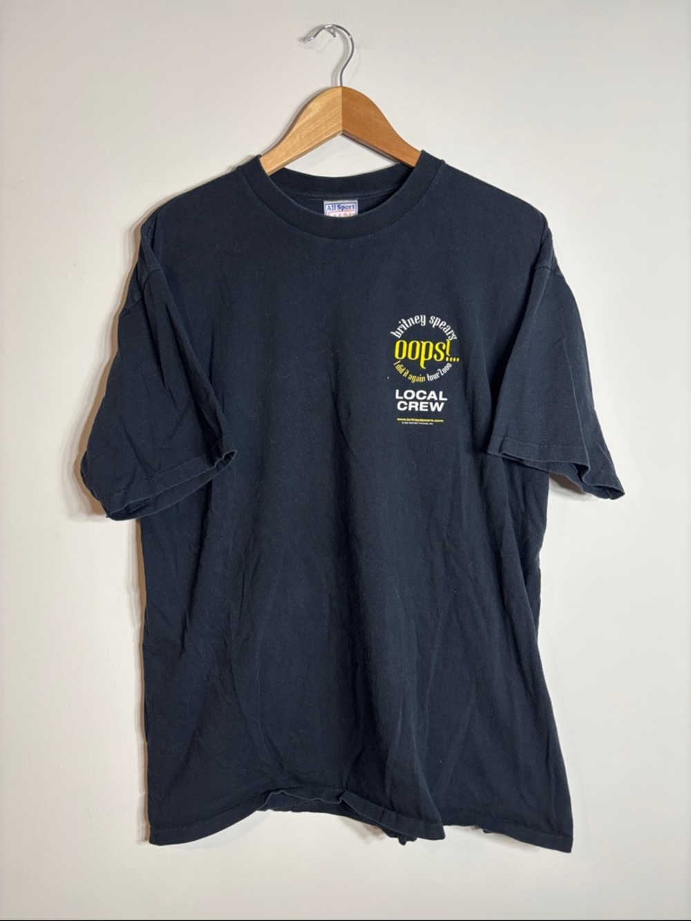 Vtg Britney Spears Oops I Did It Again 2000 Local Crew Allsport Shirt